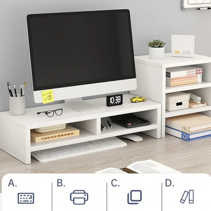Home Office Computer Monitor Riser Stand Office Desk Storage Shelf Multi Layer