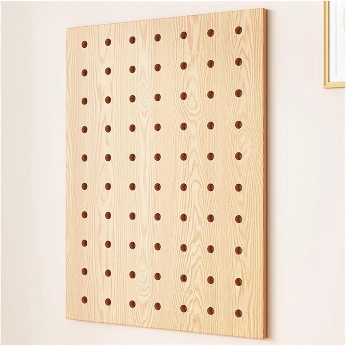 Wooden Pegboard Wall Mounted Organizer Hanging Shelf for Home Living Room Use