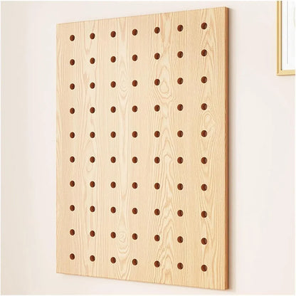 Wooden Pegboard Wall Mounted Organizer Hanging Shelf for Home Living Room Use
