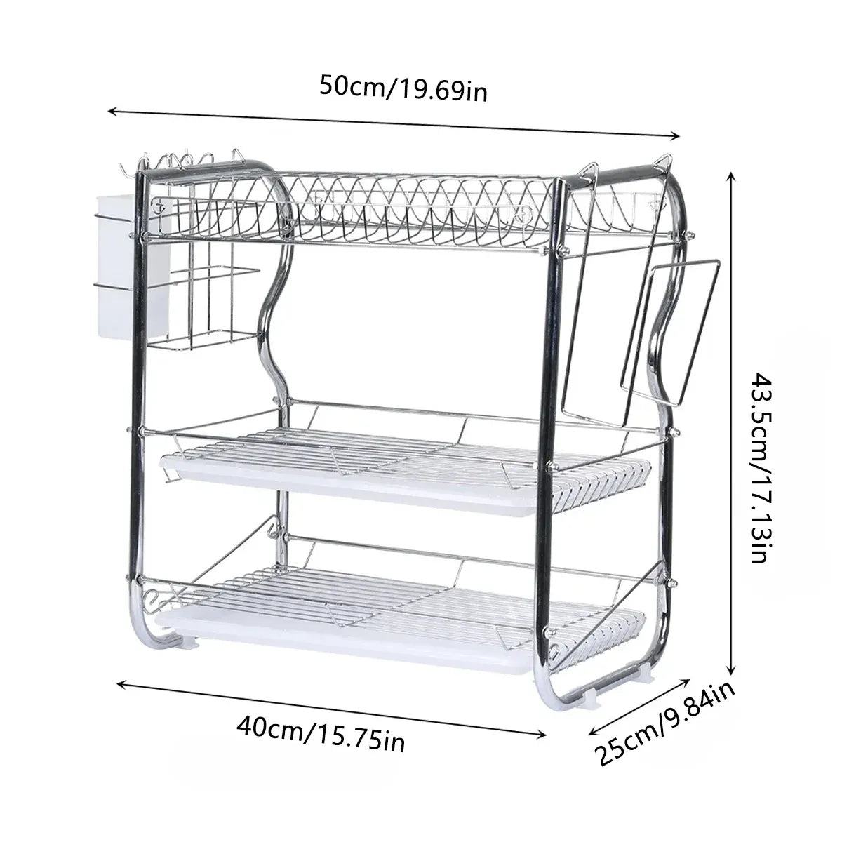 Kitchen Bowl Dish Rack Drainer Storage Cutlery Holder Cupboard Organizer