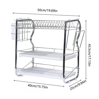 Kitchen Bowl Dish Rack Drainer Storage Cutlery Holder Cupboard Organizer