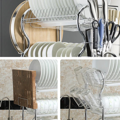 Kitchen Bowl Dish Rack Drainer Storage Cutlery Holder Cupboard Organizer