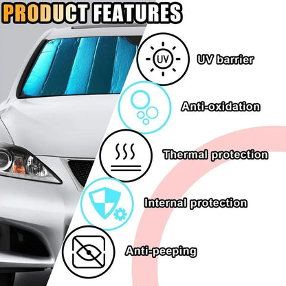 1-Piece Blue 145 x 69 cm Folding Windscreen Sunshade