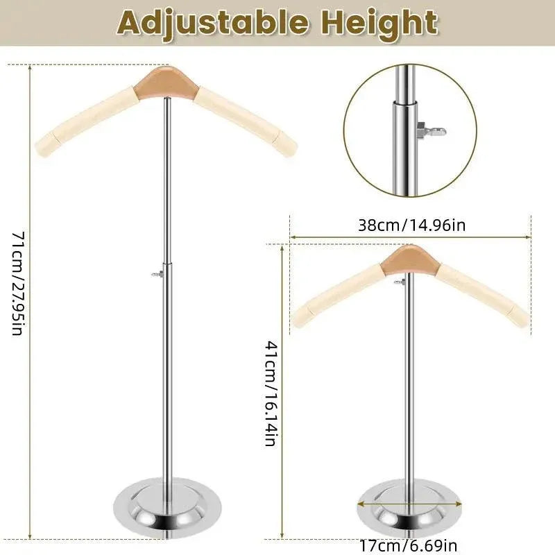 1-Piece Beige Adjustable T-Shaped Garment Display Stand