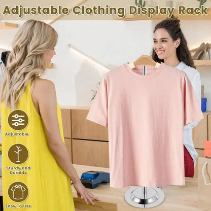 1-Piece Beige Adjustable T-Shaped Garment Display Stand