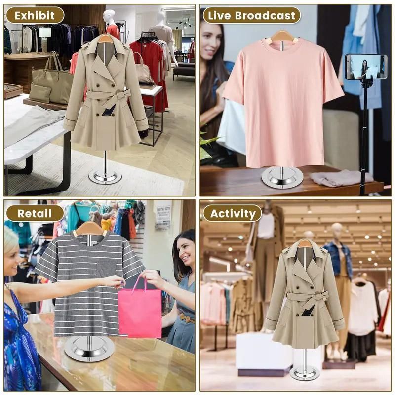 1-Piece Beige Adjustable T-Shaped Garment Display Stand