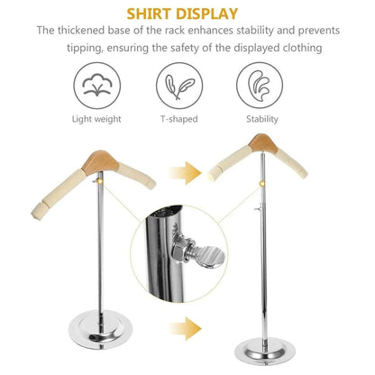 1-Piece Beige Adjustable T-Shaped Garment Display Stand
