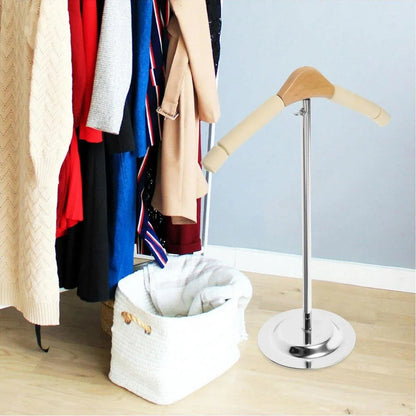 1-Piece Beige Adjustable T-Shaped Garment Display Stand