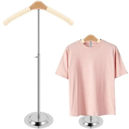 1-Piece Beige Adjustable T-Shaped Garment Display Stand