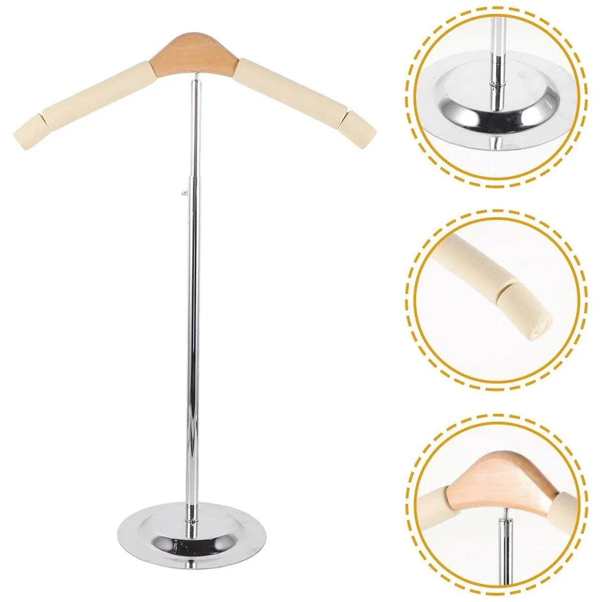 1-Piece Beige Adjustable T-Shaped Garment Display Stand