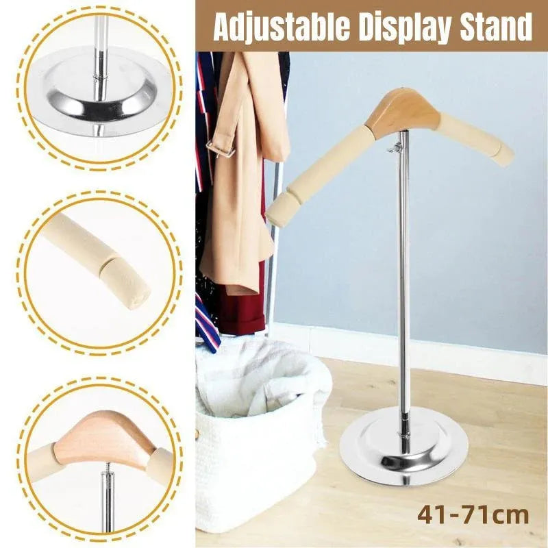 1-Piece Beige Adjustable T-Shaped Garment Display Stand