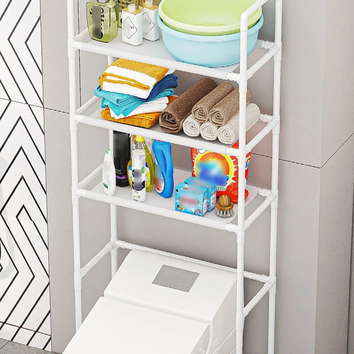 1-Piece Over-Toilet Storage Rack, White
