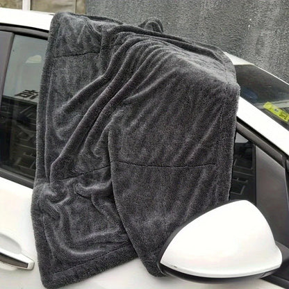 1-Piece 90 x 60 cm Twisted-Weave Car Drying Towel, Grey