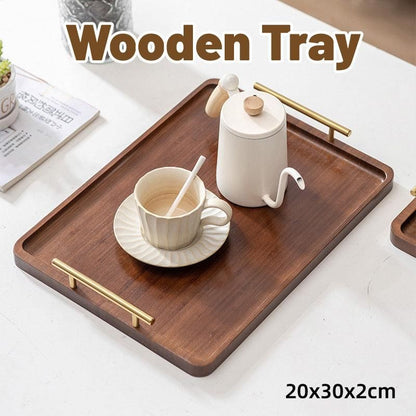 1-Piece Brown Rectangular Serving Tray
