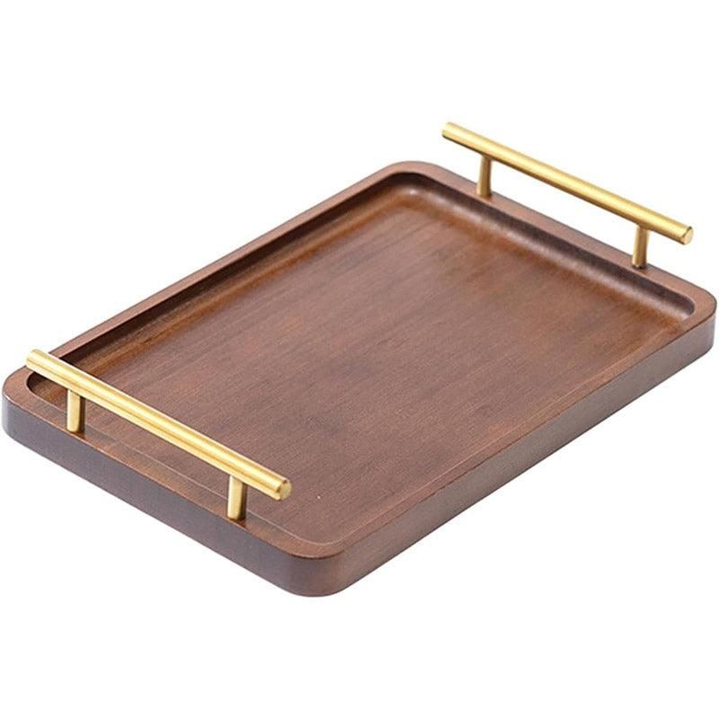 1-Piece Brown Rectangular Serving Tray
