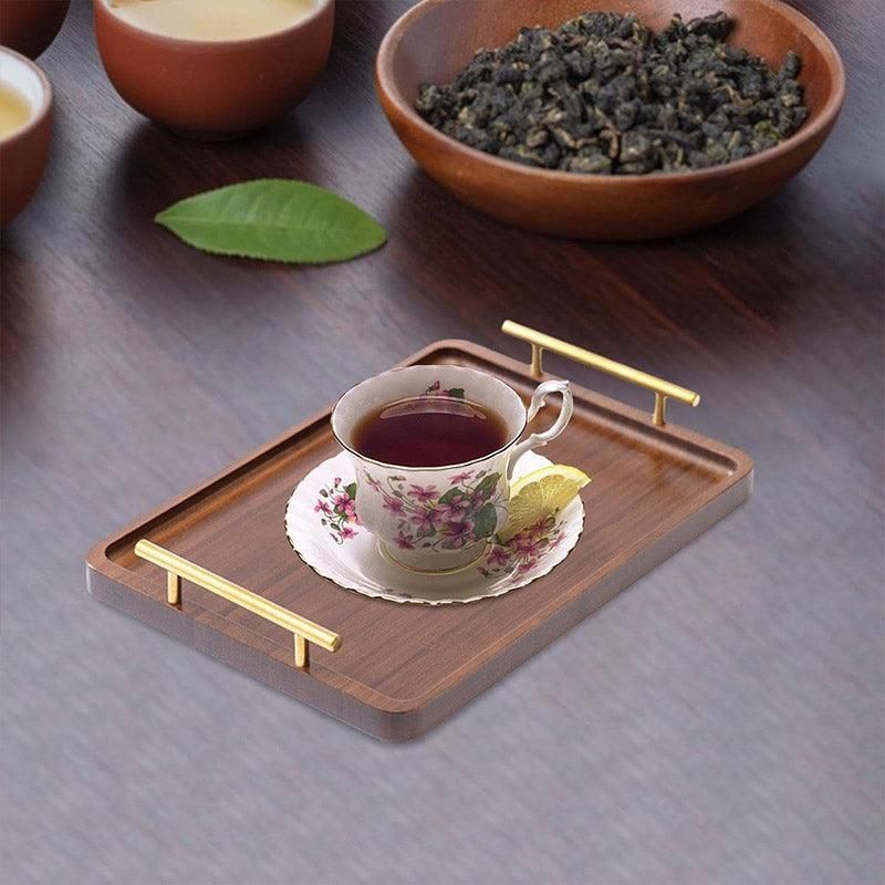 1-Piece Brown Rectangular Serving Tray