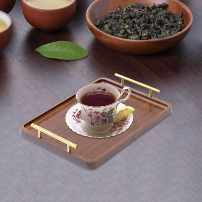 1-Piece Brown Rectangular Serving Tray