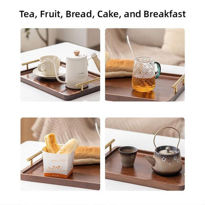 1-Piece Brown Rectangular Serving Tray