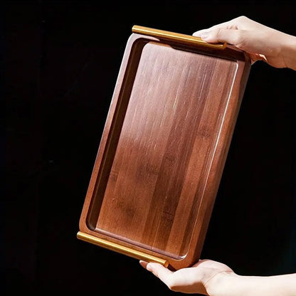 1-Piece Brown Rectangular Serving Tray