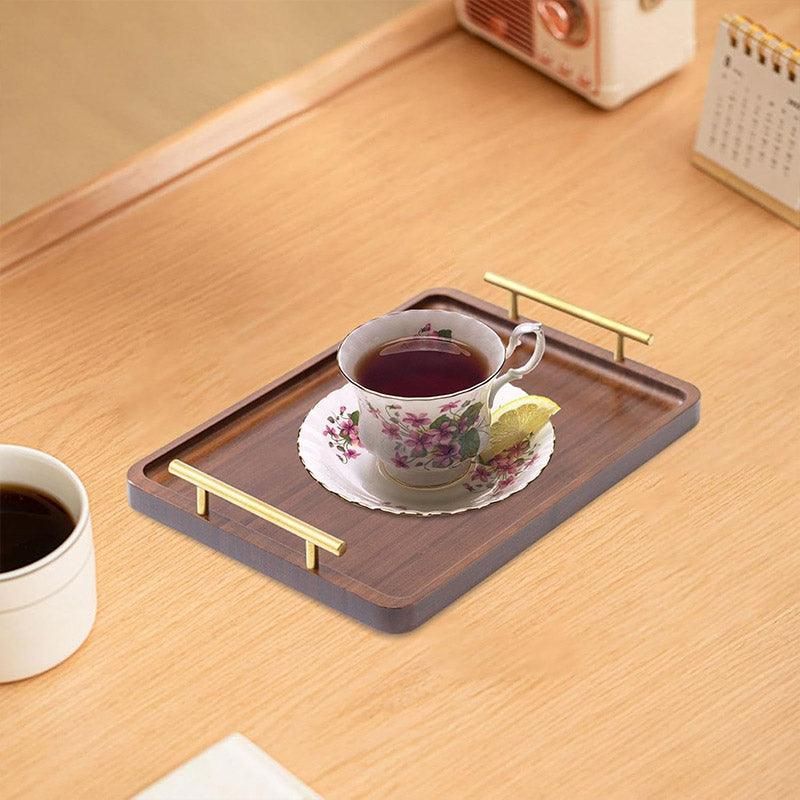 1-Piece Brown Rectangular Serving Tray
