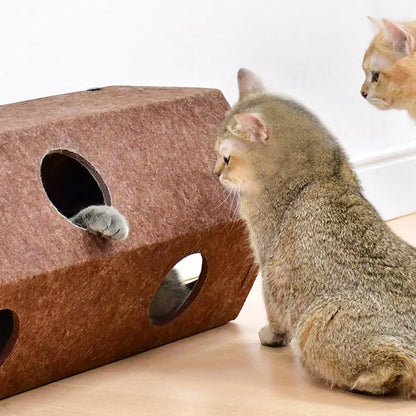 Brown Hexagonal Cat Tunnel 60 x 26 x 26 cm - 1 Piece