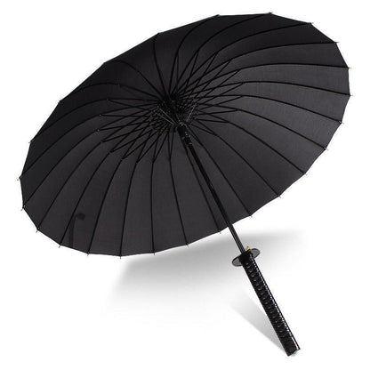 1-Piece Black 24-Rib Sword-Handle Straight Umbrella