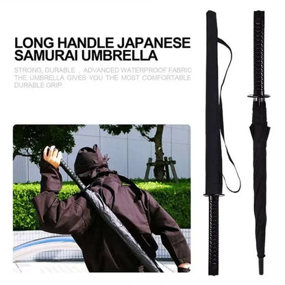 1-Piece Black 24-Rib Sword-Handle Straight Umbrella