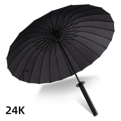 1-Piece Black 24-Rib Sword-Handle Straight Umbrella