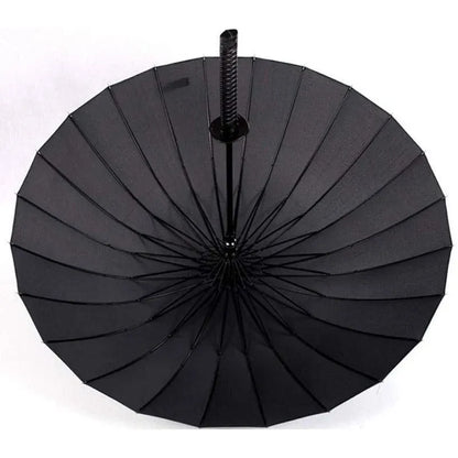 1-Piece Black 24-Rib Sword-Handle Straight Umbrella