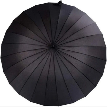 1-Piece Black 24-Rib Sword-Handle Straight Umbrella