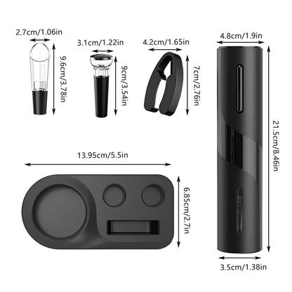 5-Piece Electric Wine Opener Set with Charging Base