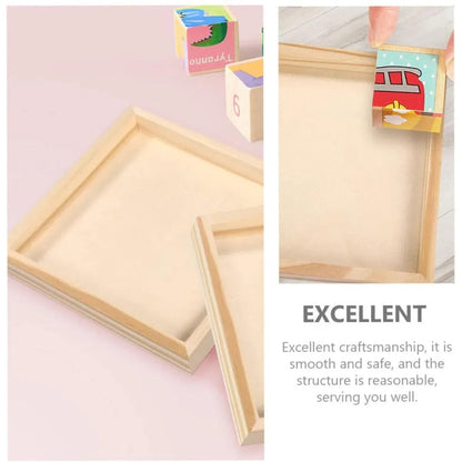 10PCS Wooden 3D Puzzle Blocks Educational Toy Matching Game with Solid Wood Tray