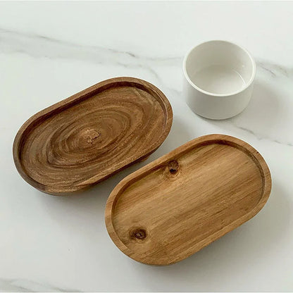 1-Piece Brown Oval Raised Tray