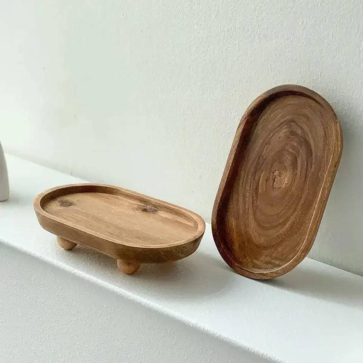 1-Piece Brown Oval Raised Tray