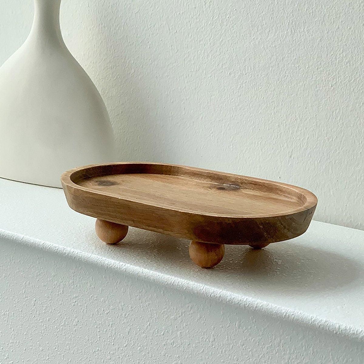 1-Piece Brown Oval Raised Tray