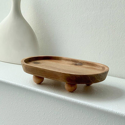 1-Piece Brown Oval Raised Tray