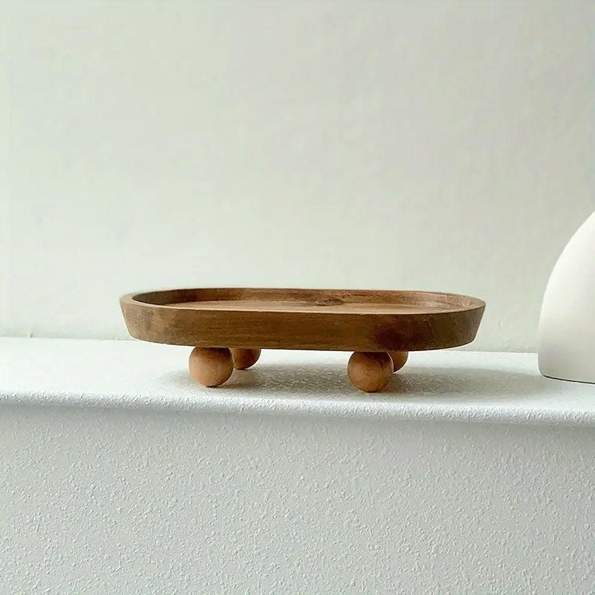 1-Piece Brown Oval Raised Tray