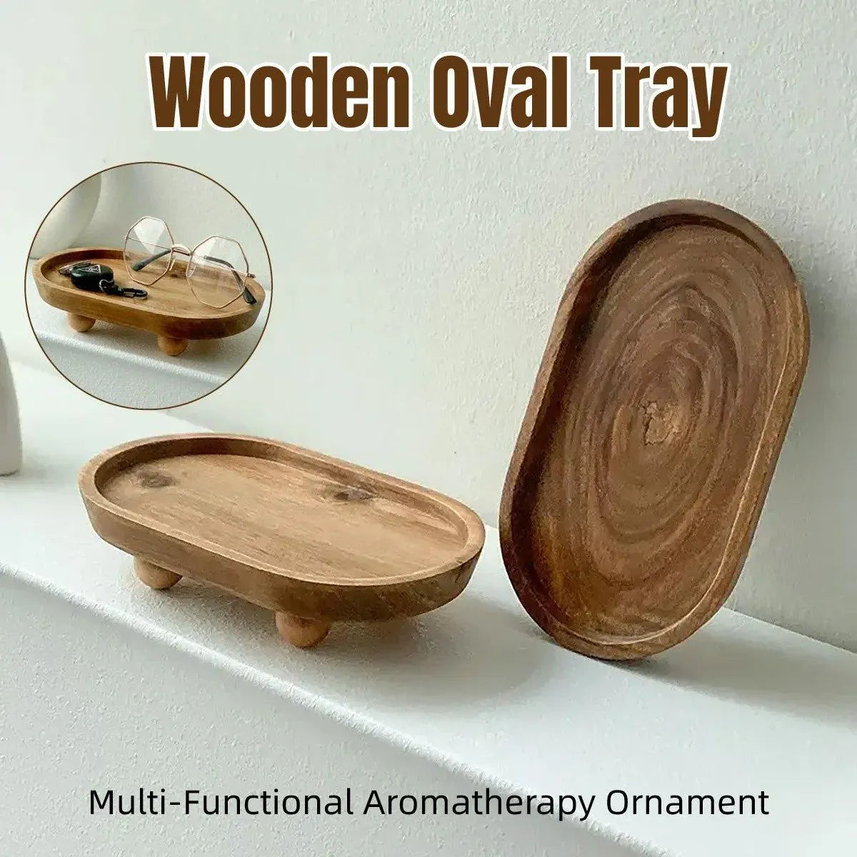 1-Piece Brown Oval Raised Tray