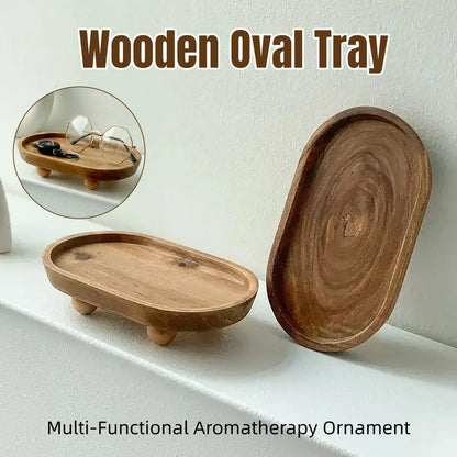 1-Piece Brown Oval Raised Tray