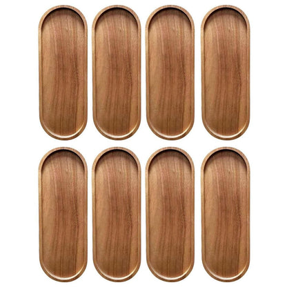8-Piece Brown Rectangular Serving Tray Set, 29 x 10.5 cm