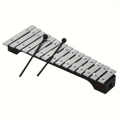 4-Piece 15-Note Glockenspiel Set with Mallets and Carry Bag