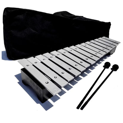 4-Piece 15-Note Glockenspiel Set with Mallets and Carry Bag