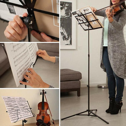 Foldable Sheet Music Stand Tripod with Carry Bag - 1 Pc