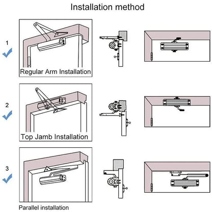 Hydraulic Automatic Door Closer with Adjustable Closing Speed, Soft Close - 1 Pc