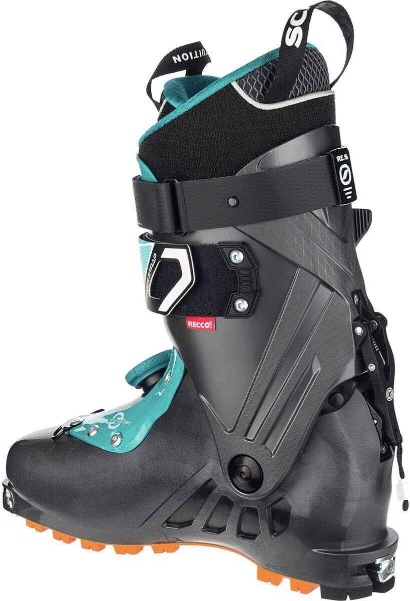 Scarpa Womens F1 Alpine Touring Ski Boots Skiing Snow - Anthacite/Lagoon - 4.5