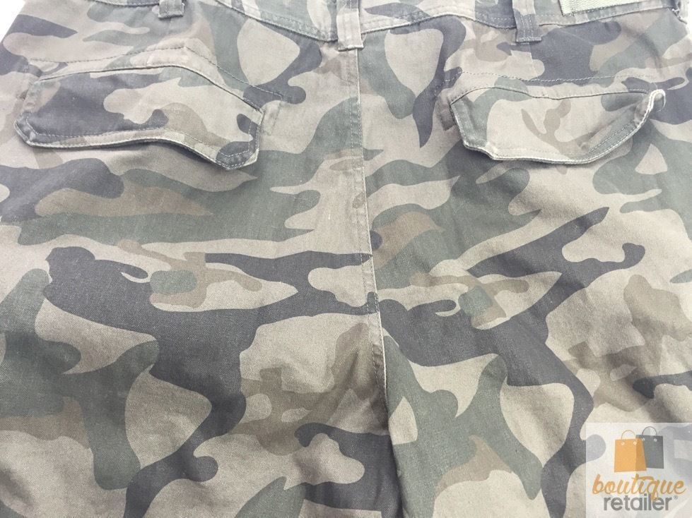 Deluxe Heavy Duty CARGO SHORTS 100% COTTON Drill Summer Work Adjustable - Dark Camouflage - 32""