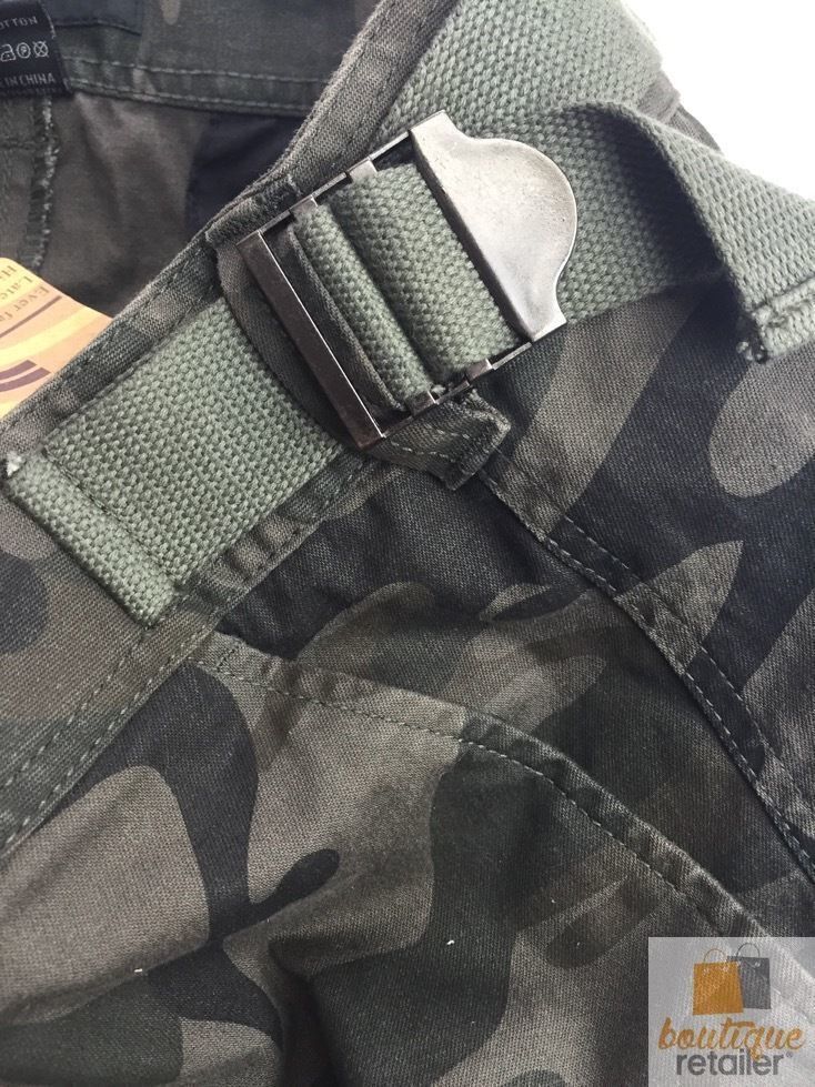 Deluxe Heavy Duty CARGO SHORTS 100% COTTON Drill Summer Work Adjustable - Dark Camouflage - 32""