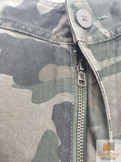 Deluxe Heavy Duty CARGO SHORTS 100% COTTON Drill Summer Work Adjustable - Dark Camouflage - 32""