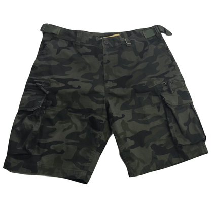 Deluxe Heavy Duty CARGO SHORTS 100% COTTON Drill Summer Work Adjustable - Dark Camouflage - 32""