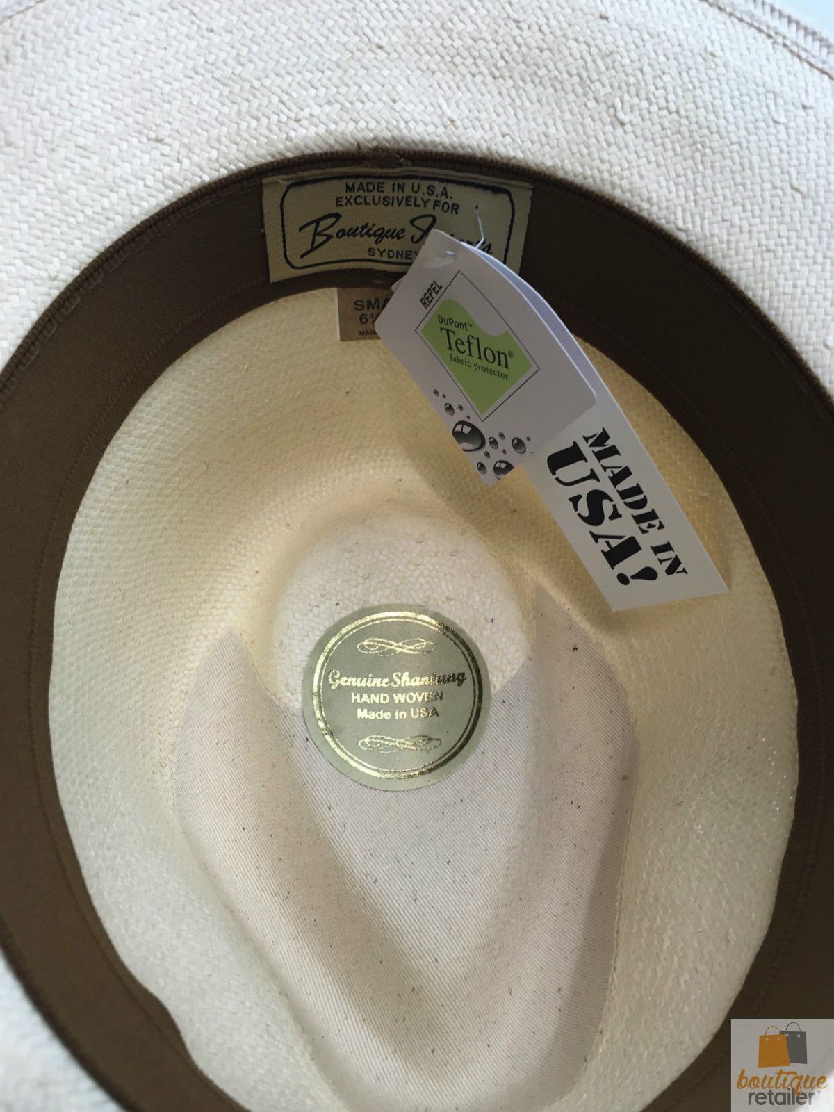 Premium STRAW HAT Panama Trilby Fedora Feather Sun Beach Brim Cap USA Made BR005 - Small (6 3/4"" - 6 7/8"")